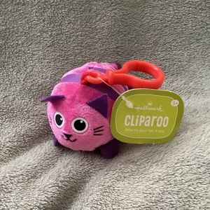Hallmark Cliparoo Cat plush Bag Clip  Mini Pink Rare